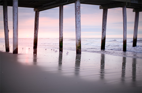 Landscape photograph of the sunrise over Ventnor Beach