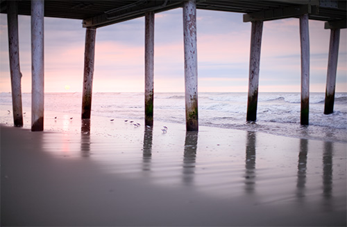 Landscape photograph of the sunrise over Ventnor Beach