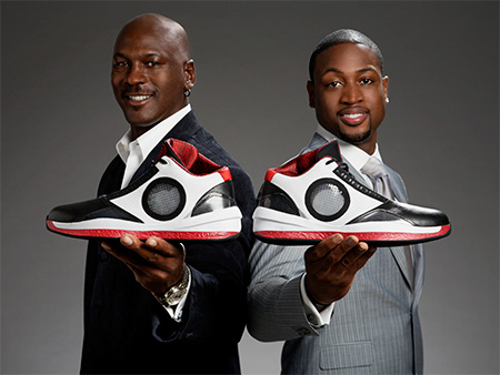 Michael Jordan and Dwyane Wade in Miami for the release of the Air Jordan 2010